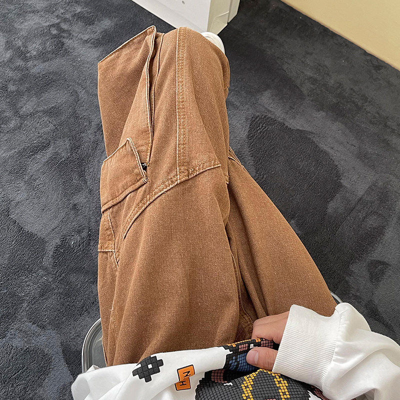 2022 Spring and Autumn workwear jeans, men's straight-leg Japanese retro high street American casual bf cool loose long pants Item Picture